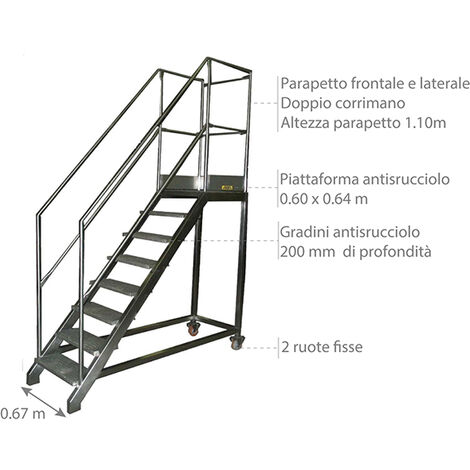 SCALA SCALETTO SGABELLO SALVASPAZIO SLIM STEP IN ALLUMINIO 4 GRADINI (35808)