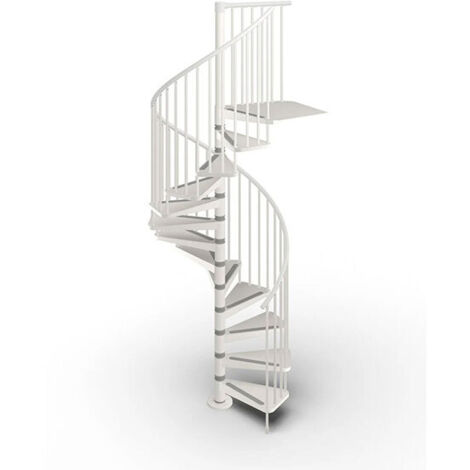 Scala a chiocciola metallo 13 gradini - Diametro 120cm - bianco - GAMIA120/BB-13