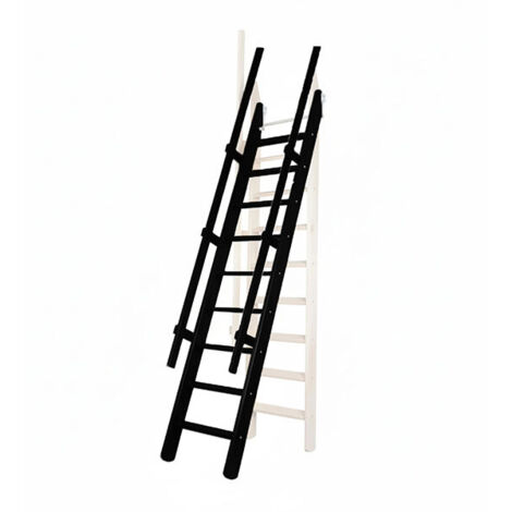 Scala per soppalco - Colore : Nero (RAL 9017) - due corrimani - MSP/CC/2R