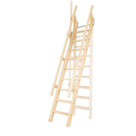 Scala per soppalco - Colore : Legno Naturale - due corrimani - MSP/BN/2R