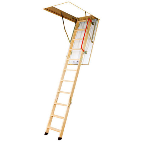 Scala retrattile in legno - Altezza soffitto massima 2.80m - Dimensioni foro : 80x120cm - LWK80120-2