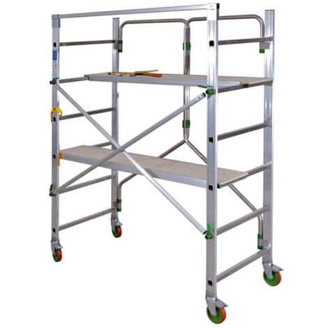 Trabattello 2 piani 1.53 x 0.35m - Altezza di lavoro max. 2.87m - PIEGO