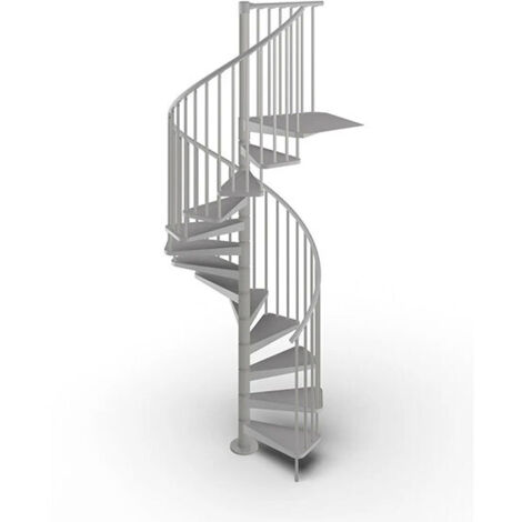 Scala a chiocciola metallo 12 gradini - Diametro 120cm - grigio argentato - GAMIA120/GG-12