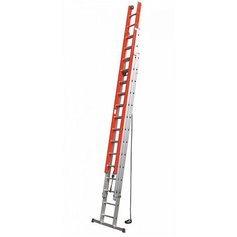 Scala isolante a sfilo con fune in vetroresina 3 tronchi - Altezza aperta  12.05m - SCA3060N/16V