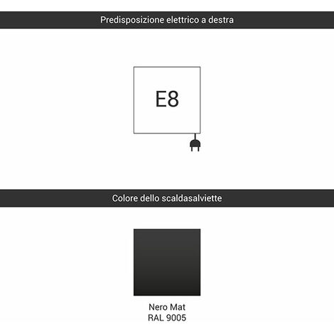 Scaldasalviette elettrico nero - 600 watt - 40 x 180 - NAMEK