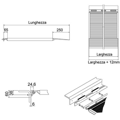 Binario di ristrutturazione ARP lunghezza 1800 mm larghezza 55 mm