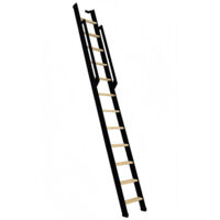 Scala da soppalco pieghevole nera 10 gradini - Altezza d'accesso 2.43m - Larghezza 36cm - STRONG-250