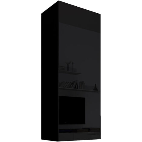 Lettiemobili – Armoire murale 1 porte 40x126x29cm – Structure mélamine mate – Façade MDF finition PVC brillant – Système d'ouverture push-click