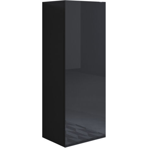 Armoire murale 1 porte – Meuble de rangement suspendu 40x126x29cm – Système d'ouverture push-click – Finition mélamine brillante – Lettiemobili