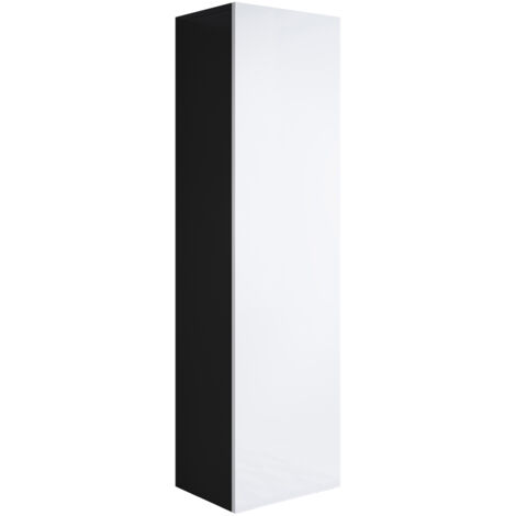 Lettiemobili – Armoire murale 1 porte avec pieds – Panneaux en mélamine brillante – Dimensions 40 x 167 x 29 cm – 4 compartiments pour rangement moderne