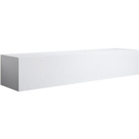 Muebles Bonitos – Meuble TV suspendu 1 porte 160x30x40cm – Finition brillante – 3 compartiments – Pour grands espaces – Modèle Luke H2 – Blanc