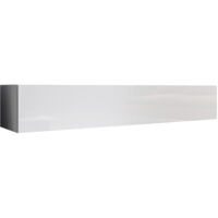 Meuble TV suspendu 1 porte – Blanc finition brillante – Dimensions 180x30x40cm – Système d'ouverture push-click – Design minimaliste – Design Ameublement