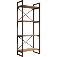 Étagère de rangement Bibliothèque Structure stable en acier Noir mate style industriel Modèle Factory E1 55cm