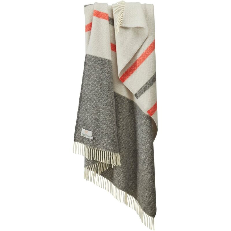 Tweedmill Lifestyle Brecon Throw - Slate Grey/Flamingo Pink