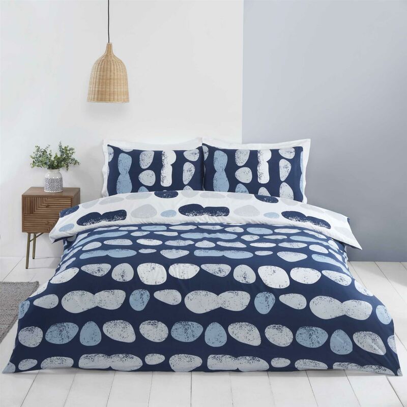 Mirella Jacquard Damask Velvet Duvet Cover Set, Double, Navy