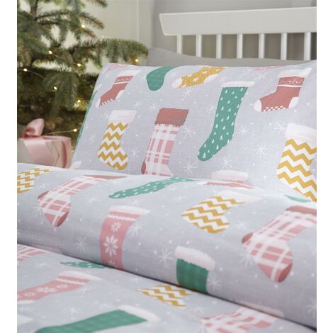 Charlotte Thomas Christmas Stockings Duvet Cover Set Multicoloured Xmas Bedding Set Kingsize