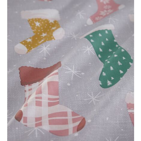 Charlotte Thomas Christmas Stockings Duvet Cover Set Multicoloured Xmas Bedding Set Kingsize