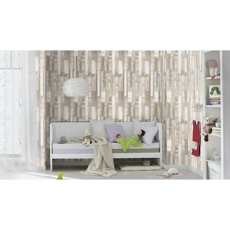 Rasch Wallpaper Rustic Wooden Planks 203714 Brown Wall Paper 203714