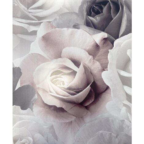 Rhoda Rose Floral Wallpaper Pink/Grey 203501
