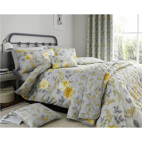 Colette Yellow Super King Duvet Cover Set Bedding Bed Quilt Colette Yellow Super King Duvet Cover, Grey And Yellow Super King Bedding