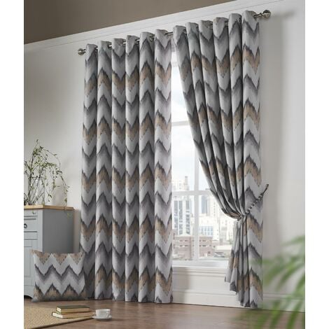 Oslo Eyelet Ring Top Curtains Thermally Efficient Blackout Curtain ...