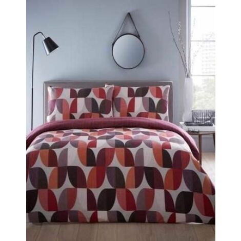 Abstract Super King Quilt Duvet Cover, Red Duvet Cover Super King Size