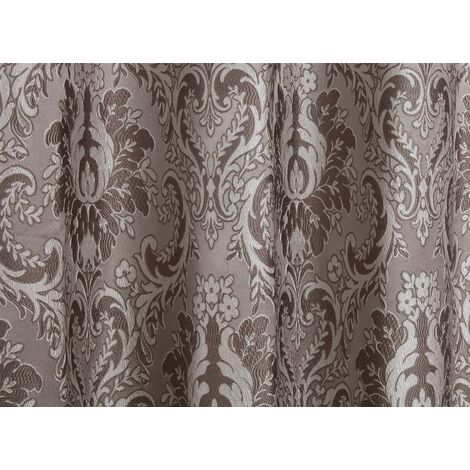 Tegola Pencil Pleat Curtain Pair Taped Top Ready Made Curtains Charcoal 46x72"