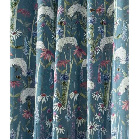 Voyage Maison Hermione Indigo Fully Lined Eyelet Ring Top Curtain Pair 229cm x 229cm (90"x90")