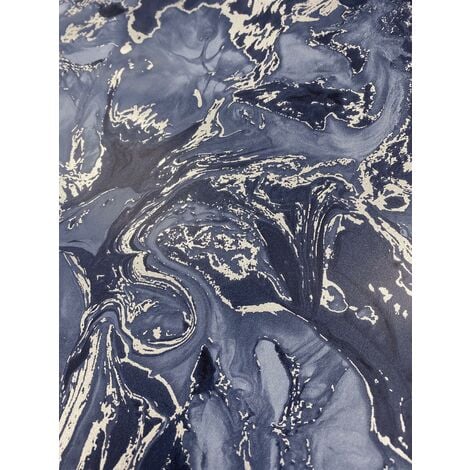Elixir Marble Blue & Silver Bedroom Wallpaper Living Room Wallpaper Wall Paper Rolls
