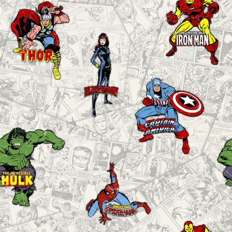 Marvel Heroes Comic Strip Wallpaper Bedroom Wallpaper Wall Paper Rolls