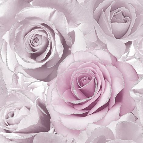 Madison Glitter Amethyst Wallpaper Floral Living Room Bedroom Wallpaper Wall Paper Rolls