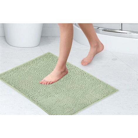 Emma Barclay Noodle Shower Mat Sage Green 40x60cm Non-Slip Chenille Mat