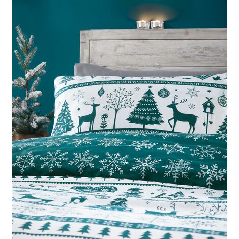 Portfolio Home Festive Noel Duvet Cover Set Christmas Double - Main Image