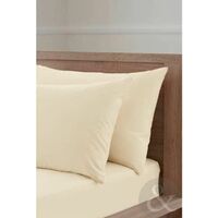 Percale 180 Thread Count Ivory Cream Single Fitted Valance Bed Sheet