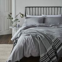 Catherine Lansfield Minimalist Grey Single Duvet Cover Set Bedding Bed Quilt
