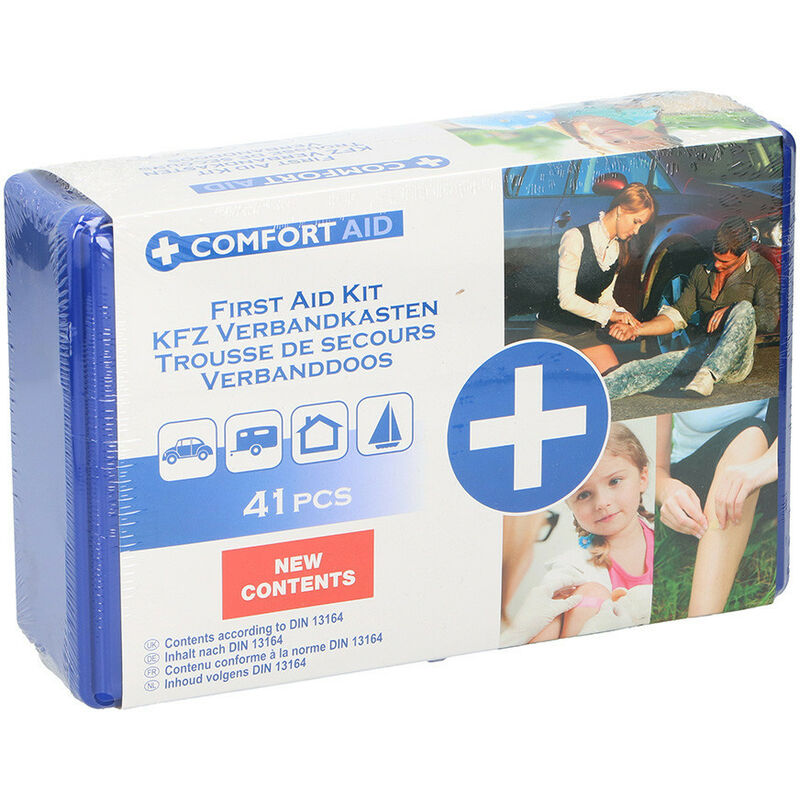 First Aid Kit gris bleue - Trousse de premiers soins, 12 pièces