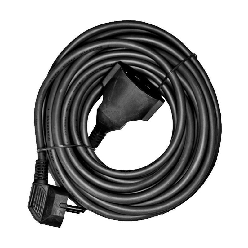 Rallonge électrique t/tl 10m 3x1,5mm flexible noire edm