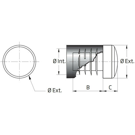 Embout Enveloppant Renforcé Caoutchouc Vulcanisé NOIR pour pied - tube de  diamètre 28 mm