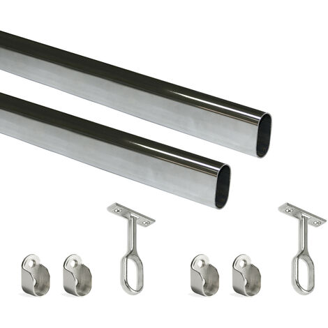 Kit tube de penderie 30x15 mm acier