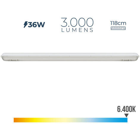 Reglette plate LED intégré 120CM 36W Lumière blanche (6500k)