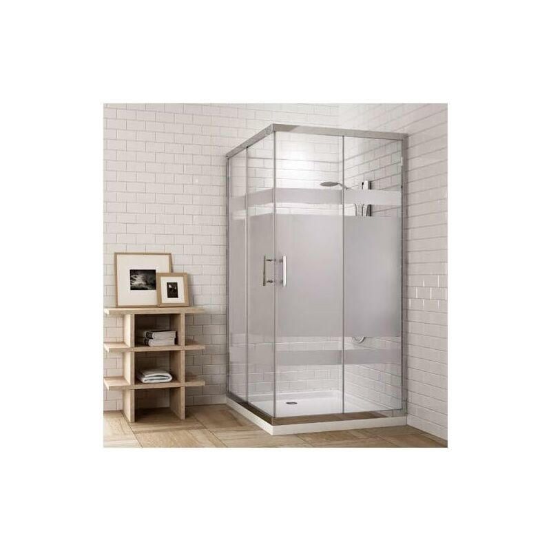Cabine De Douche Angulaire Forte Venere 80x80cm – Acrylique CRILEX, 2 Portes Coulissantes