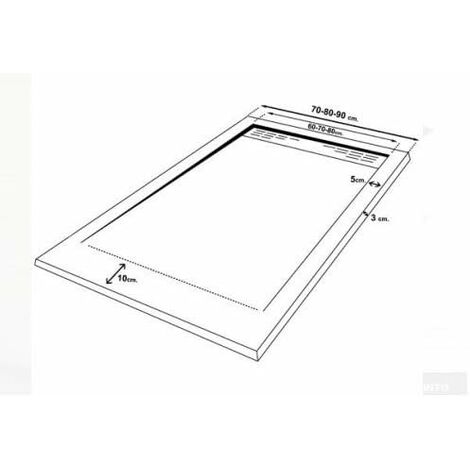 Receveur de douche À CADRE LATÉRAL DELUXE - Résine et charges minérales - Texture Ardoise - Antidérapante C3 - Fourni avec grille et siphon - Marron 70X090 Ral 8017