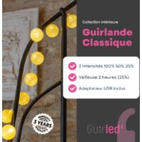 Bebe Classique Guirlande Lumineuse Boules Coton Led Usb 16 Boules