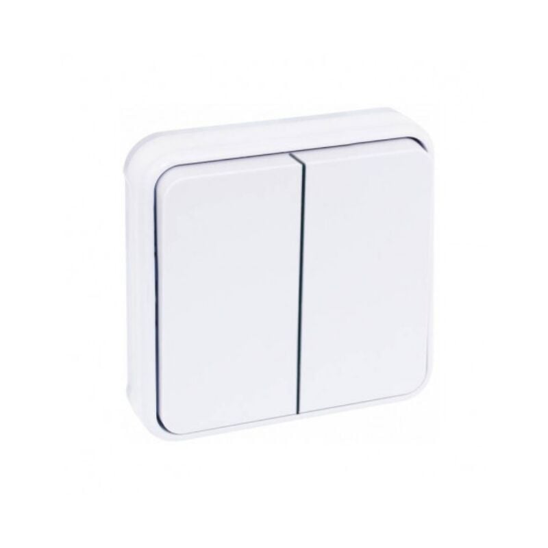 Double bouton poussoir composable 10A - IP55 - OXXO Blanc