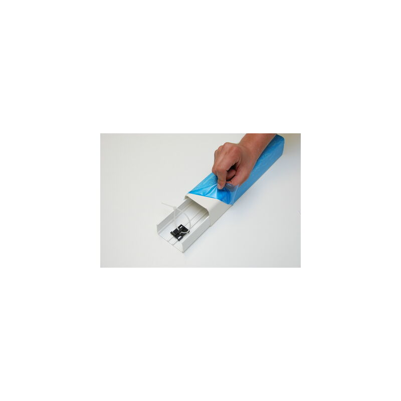 Goulotte Super Optimal Long 2ml - blanc 9003 avec film de protection 80x60