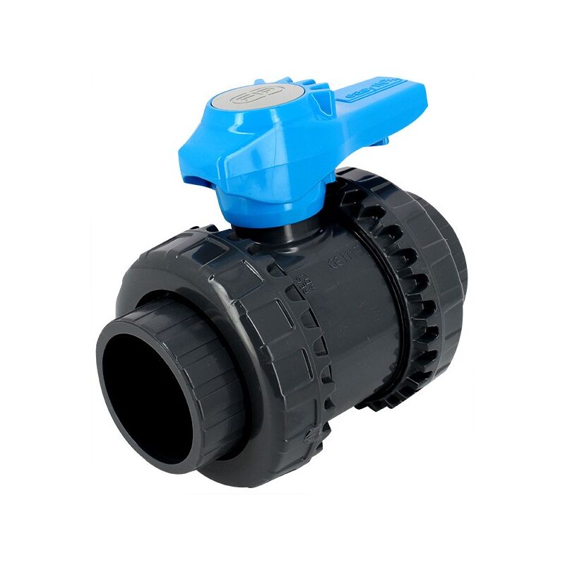 Vanne à Boisseau Sphérique 2 Voies 1,5 Pouces – Plastique ABS/PVC, Sans Union, Pour Piscine Filtre Skimmer