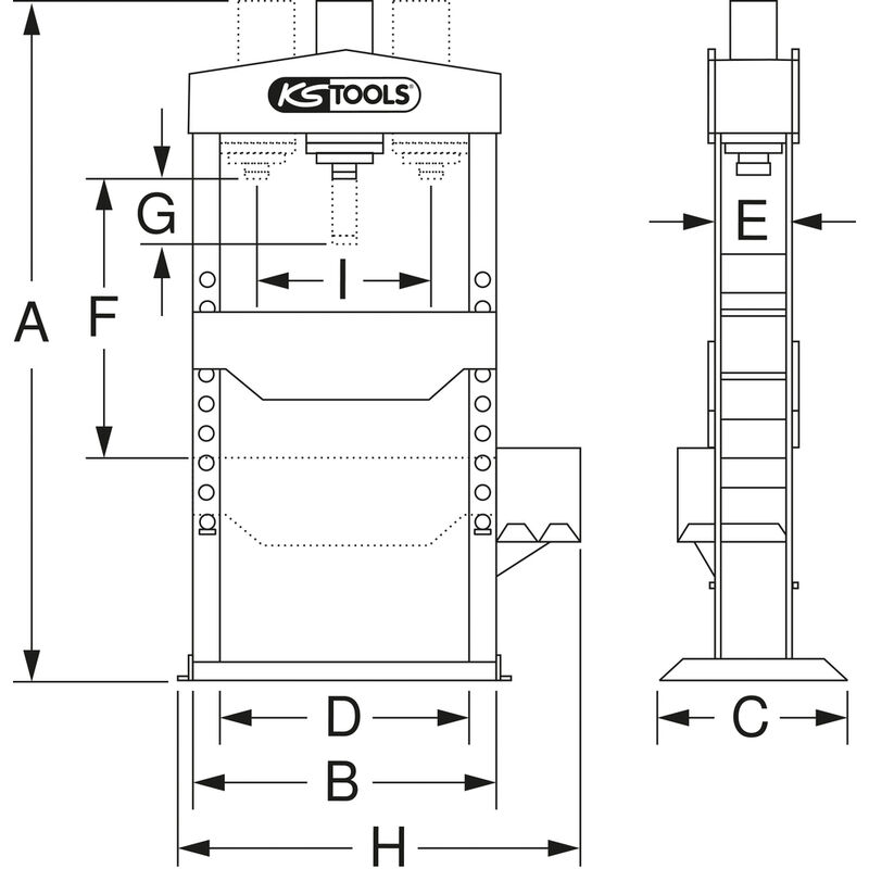 Presse hydraulique manuelle Fervi P001/30 capacité 30T