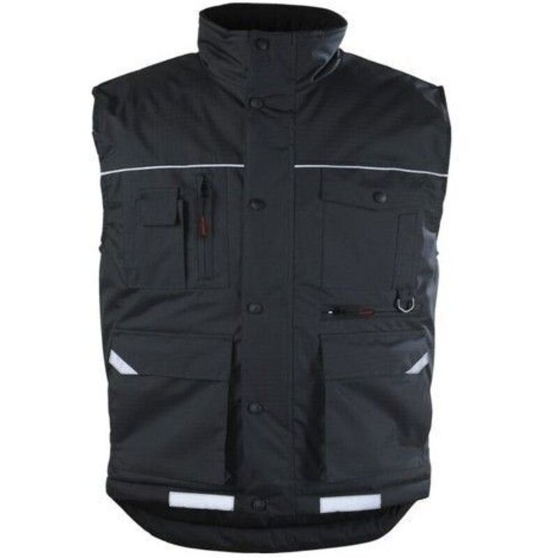 Gilet de travail matelassé sans manche RIPSTOP Noir S 40/42