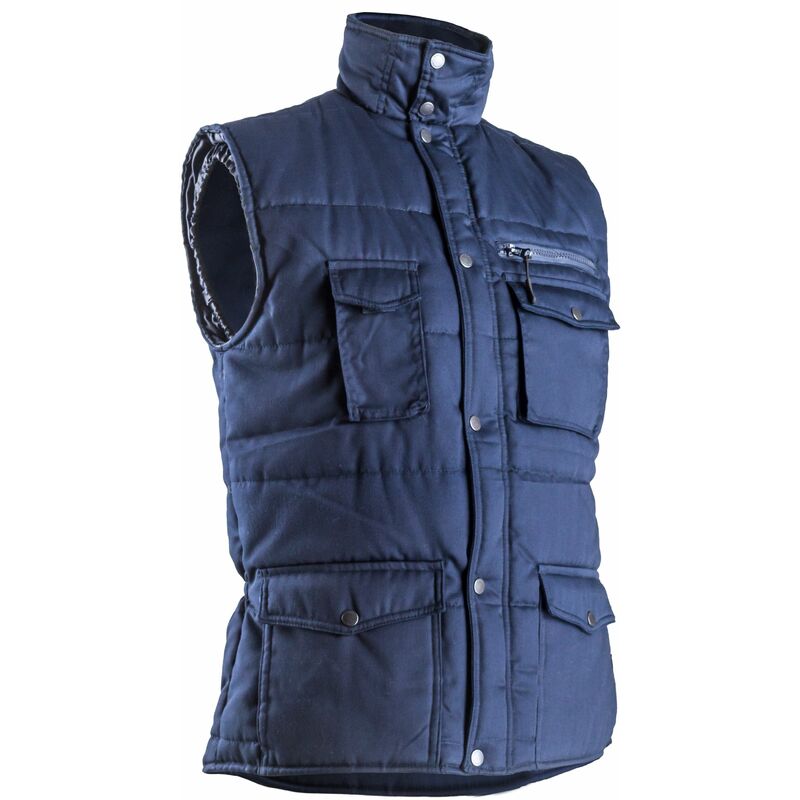Gilet chaud de travail matelassé sans manche POLENA - Bleu marine 2XL - 56/58