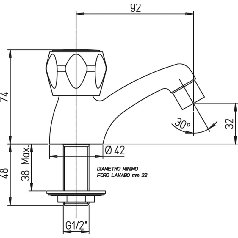 Robinet simple eau froide Induss - Paini Robinetterie - MisterMateriaux